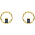 Baguette Circle Earrings