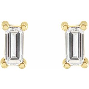 Straight Baguette 4-Prong Stud Earrings
