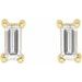 Straight Baguette 4-Prong Stud Earrings
