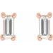 Straight Baguette 4-Prong Stud Earrings