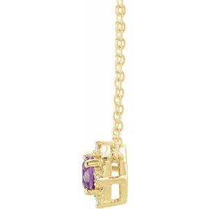 Birthstone Halo-Style Necklace