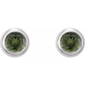 Round Micro Bezel-Set Stud Earrings
