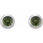 Round Micro Bezel-Set Stud Earrings