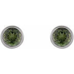 Round Micro Bezel-Set Stud Earrings