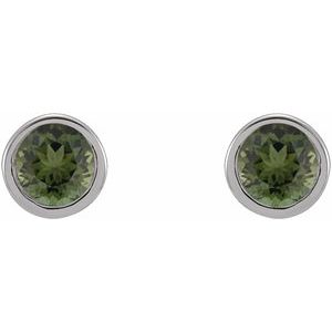Round Micro Bezel-Set Stud Earrings