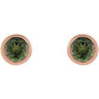 Round Micro Bezel-Set Stud Earrings