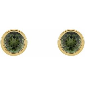 Round Micro Bezel-Set Stud Earrings