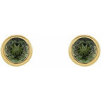 Round Micro Bezel-Set Stud Earrings