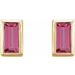 Straight Baguette Bezel-Set Stud Earrings