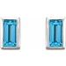 Straight Baguette Bezel-Set Stud Earrings