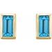 Straight Baguette Bezel-Set Stud Earrings
