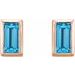 Straight Baguette Bezel-Set Stud Earrings