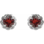 Round 4-Prong Claw Rope Stud Earrings