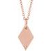 Engravable Rhombus Necklace or Pendant