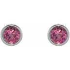 Round Micro Bezel-Set Stud Earrings