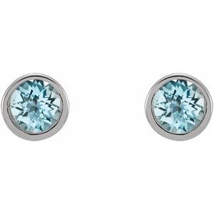 Round Micro Bezel-Set Stud Earrings