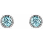 Round Micro Bezel-Set Stud Earrings