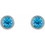 Round Micro Bezel-Set Stud Earrings