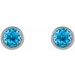 Round Micro Bezel-Set Stud Earrings