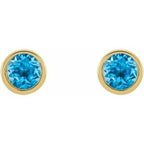 Round Micro Bezel-Set Stud Earrings