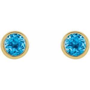 Round Micro Bezel-Set Stud Earrings