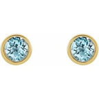 Round Micro Bezel-Set Stud Earrings