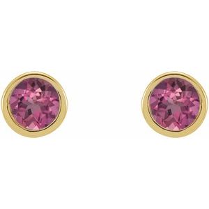 Round Micro Bezel-Set Stud Earrings