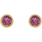 Round Micro Bezel-Set Stud Earrings