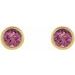 Round Micro Bezel-Set Stud Earrings