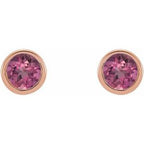 Round Micro Bezel-Set Stud Earrings