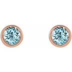 Round Micro Bezel-Set Stud Earrings