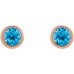 Round Micro Bezel-Set Stud Earrings