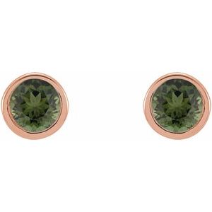 Round Micro Bezel-Set Stud Earrings