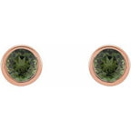 Round Micro Bezel-Set Stud Earrings