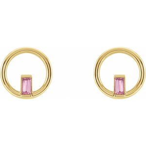 Baguette Circle Earrings