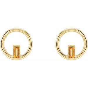 Baguette Circle Earrings