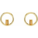 Baguette Circle Earrings