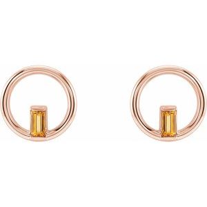 Baguette Circle Earrings