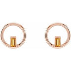 Baguette Circle Earrings