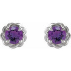Round 4-Prong Claw Rope Stud Earrings