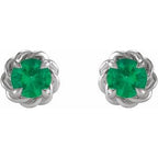 Round 4-Prong Claw Rope Stud Earrings