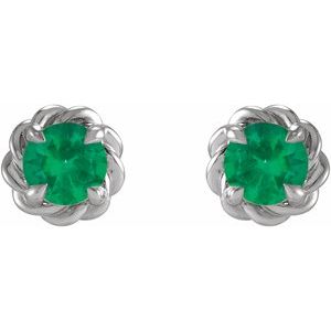 Round 4-Prong Claw Rope Stud Earrings