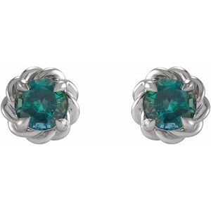 Round 4-Prong Claw Rope Stud Earrings