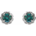 Round 4-Prong Claw Rope Stud Earrings