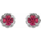 Round 4-Prong Claw Rope Stud Earrings
