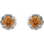 Round 4-Prong Claw Rope Stud Earrings