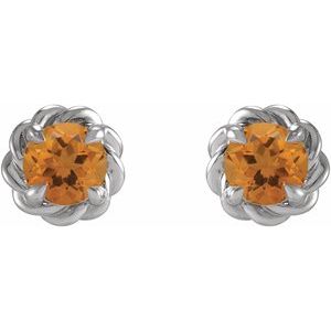 Round 4-Prong Claw Rope Stud Earrings