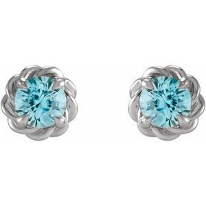 Round 4-Prong Claw Rope Stud Earrings