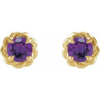Round 4-Prong Claw Rope Stud Earrings