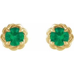 Round 4-Prong Claw Rope Stud Earrings
